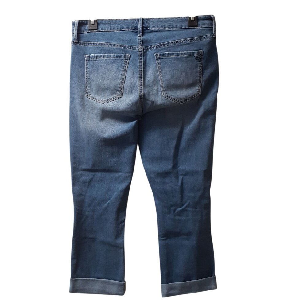 Jessica Simpson Arrow Y2K Straight Jeans Womens Size 30 Blue Denim Distressed - Picture 4 of 7